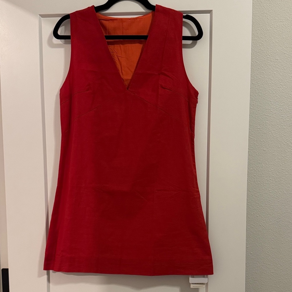 Cotton & Linen V-Neck Short Dress - Picture 6 of 7